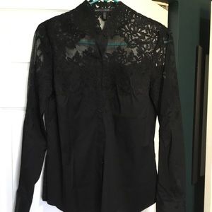 NWOT absolutely gorgeous Black lace top. WHBM